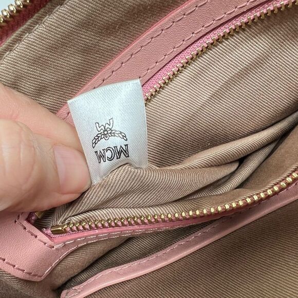 MCM Visetos Original Authentic Crossbody Bag Pouch Powder Pink - Picture 4 of 12